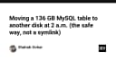 Kỹ thuật di chuyển bảng MySQL 136 GB sang ổ đĩa mới: Giải pháp an toàn không cần Symlink