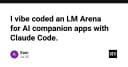 Xây dựng LM Arena cho AI Companion: Trải nghiệm Vibe Coding cùng Claude Code