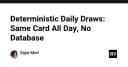 Kỹ thuật Deterministic Daily Draws: Xây dựng tính năng ngẫu nhiên mà không cần Database