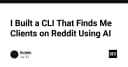 Xây dựng CLI tự động tìm kiếm khách hàng tiềm năng trên Reddit bằng sức mạnh AI