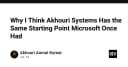 Akhouri Systems và điểm khởi đầu lịch sử: Liệu có phải là bản sao của Microsoft thời kỳ sơ khai?
