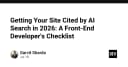 Tối ưu hóa Website cho AI Search năm 2026: Checklist toàn diện cho Frontend Developer