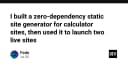 Tự xây dựng Static Site Generator không phụ thuộc (Zero-Dependency): Hành trình từ ý tưởng đến triển khai thực tế