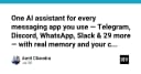 Giải pháp AI Assistant tập trung: Kết nối mọi nền tảng nhắn tin với khả năng ghi nhớ thực thụ