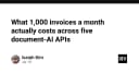 Phân tích chi phí thực tế: 1.000 hóa đơn mỗi tháng với 5 API Document AI hàng đầu