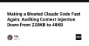 Tối ưu hóa hiệu năng Claude Code: Hành trình giảm dung lượng Context Injection từ 228KB xuống 48KB