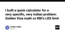Giải mã bài toán tài chính Golden Visa và hạn mức LRS của RBI: Khi lập trình viên xây dựng công cụ cho chính mình