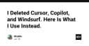 Tạm biệt Cursor, Copilot và Windsurf: Tại sao tôi chuyển sang quy trình làm việc thủ công hơn?