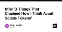 Tư duy lại về Token trên Solana: Ba bài học thay đổi hoàn toàn cách tôi phát triển Web3