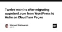 Hành trình 12 tháng chuyển đổi từ WordPress sang Astro trên Cloudflare Pages: Bài học từ thực tế