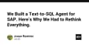 Xây dựng AI Agent Text-to-SQL cho hệ thống SAP: Những bài học đắt giá từ thực tế triển khai