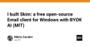 Skim: Giải pháp Email Client mã nguồn mở tích hợp AI cho Windows