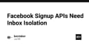 Tại sao API đăng ký của Facebook cần cơ chế Inbox Isolation để bảo mật dữ liệu người dùng