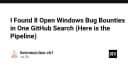 Khai thác lỗ hổng bảo mật: Quy trình tìm kiếm 8 chương trình Bug Bounty chỉ với một truy vấn GitHub
