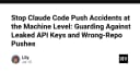 Chặn đứng rủi ro lộ API Key và push nhầm Repo: Giải pháp bảo mật Claude Code tại tầng máy trạm