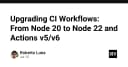 Nâng cấp CI Workflows: Chuyển đổi từ Node 20 lên Node 22 và Actions v5/v6