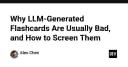 Tại sao Flashcard tạo bởi LLM thường kém chất lượng và cách sàng lọc hiệu quả
