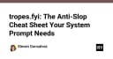 Tropes.fyi: Vũ khí tối thượng để loại bỏ nội dung rác (Slop) trong System Prompt của bạn