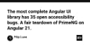 PrimeNG và bài toán Accessibility: Khi thư viện UI phổ biến nhất Angular đối mặt với 35 lỗi nghiêm trọng